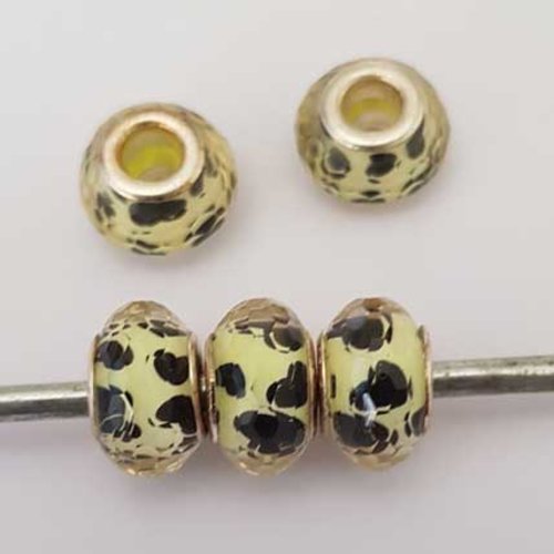 Perle n°1203 compatible style pandora grand trou en plastique a facette