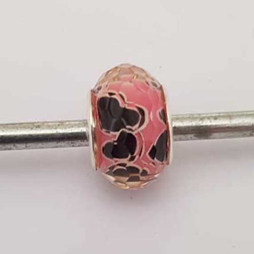 Perle n°1205 compatible style pandora grand trou en plastique a facette