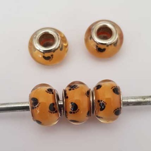 Perle n°1207 compatible style pandora grand trou en plastique ronde