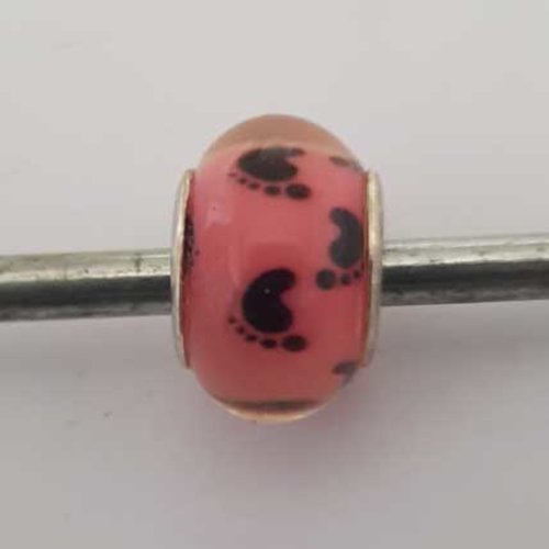 Perle n°1213 compatible style pandora grand trou en plastique ronde