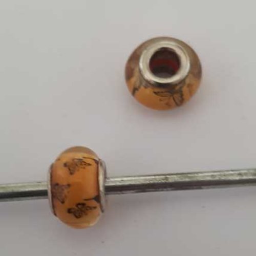 Perle n°1218 compatible style pandora grand trou en plastique ronde