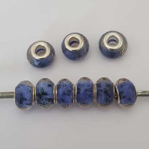 Perle n°1220 compatible style pandora grand trou en plastique à facette