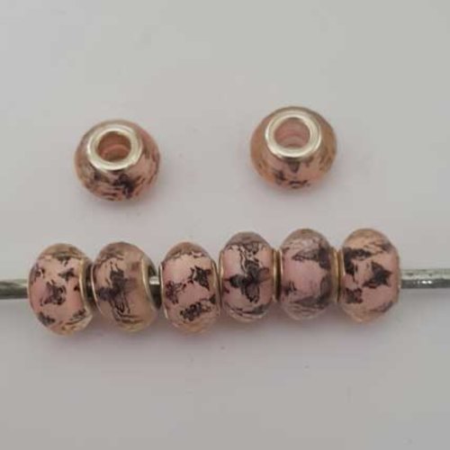 Perle n°1221 compatible style pandora grand trou en plastique à facette