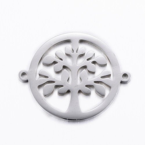 Connecteur pendentif breloque arbre de vie n°03 en acier inoxydable