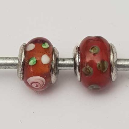 Perle n°0000-03 lot 2 perles compatible européen
