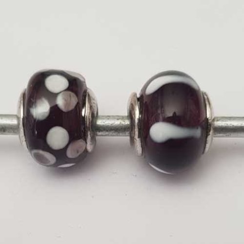 Perle n°0000-08 lot 2 perles compatible européen