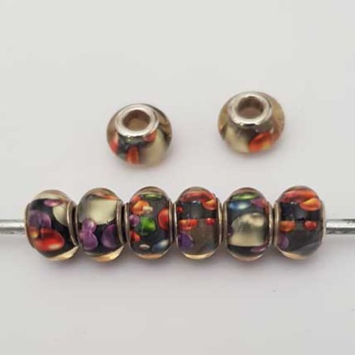 Perle n°1229 compatible style pandora grand trou en plastique ronde