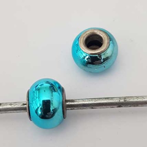 Perle n°1235 compatible style pandora grand trou en plastique ronde
