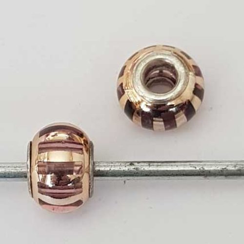 Perle n°1240 compatible style pandora grand trou en plastique ronde