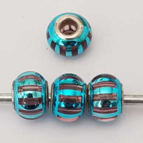 Perle n°1241 compatible style pandora grand trou en plastique ronde