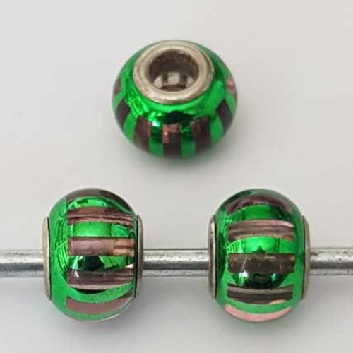 Perle n°1243 compatible style pandora grand trou en plastique ronde