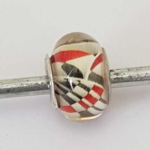 Perle n°1245 compatible style pandora grand trou en plastique ronde