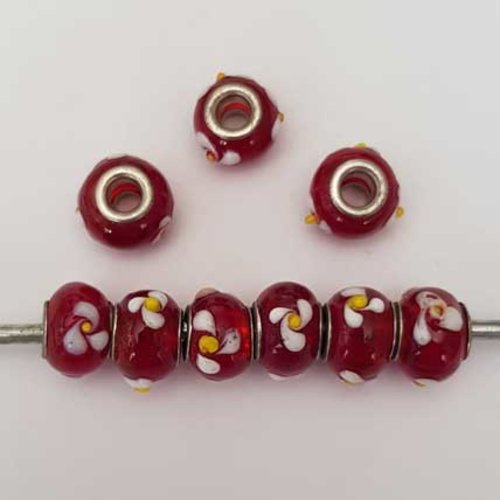 Perle n°1010 rouge translucide compatible