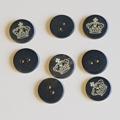 Bouton fantaisie nacre rond 15 mm n°14 bleu