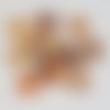 Bouton carré coquillage nacre 20 mm n°02 orange