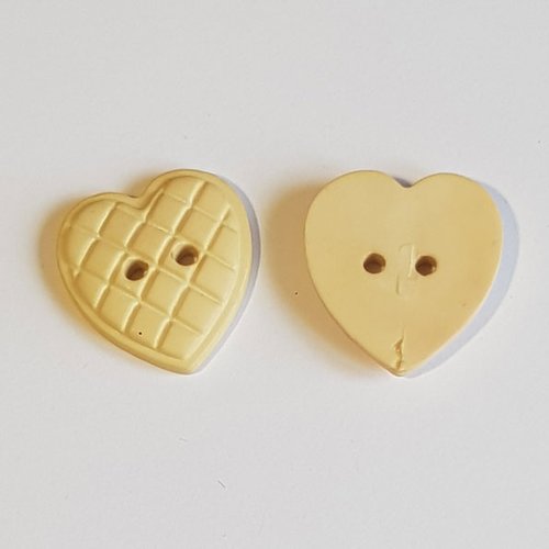 Bouton coeur 23 mm n°01 beige clair