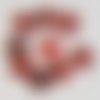 Bouton carré coquillage nacre 16 mm n°01 rouge