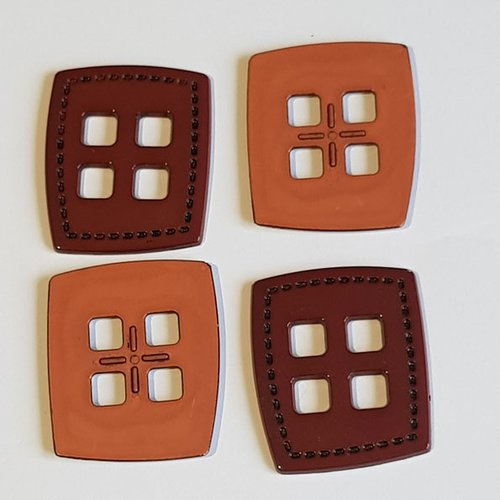 Bouton rectangle 48 mm n°01 chocolat