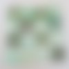 Bouton carré coquillage nacre 20 mm n°03 vert