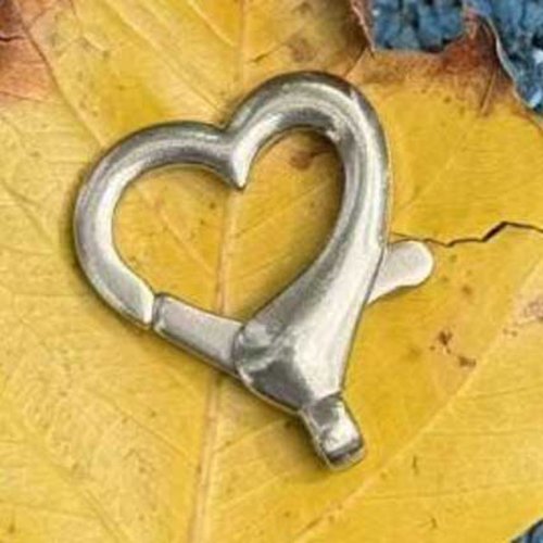 Anneau porte clés forme coeur acier inoxydable 26 x 22 mm