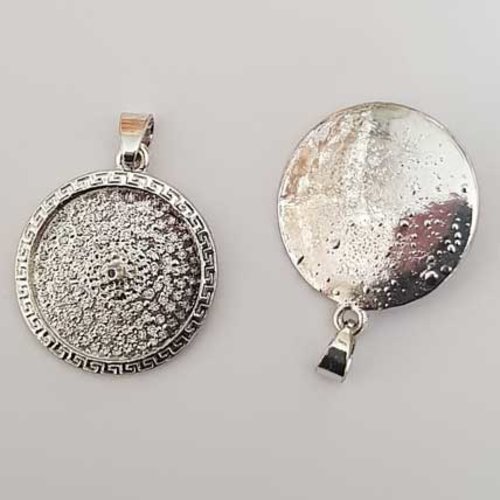 Pendentif vis modulable interchangeable métal argenté 34 mm a visser