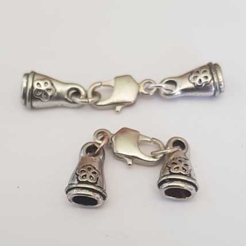 Chaîne d'extension et fermoir mousqueton argent 003-01