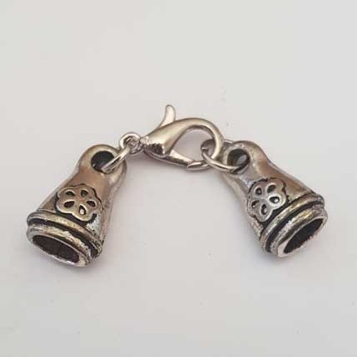 Chaîne d'extension et fermoir mousqueton argent 003-02