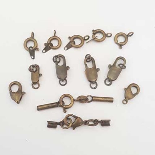 14 fermoirs mousquetons et autres bronze