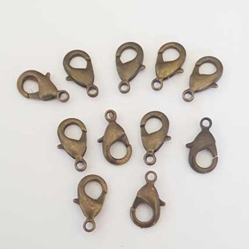 1 fermoir mousqueton 15 x 08 mm bronze