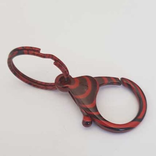 1 fermoir porte clefs mousqueton rouge