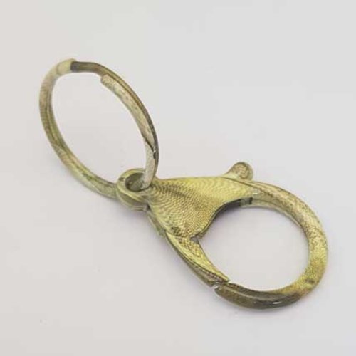 1 fermoir porte clefs mousqueton vert