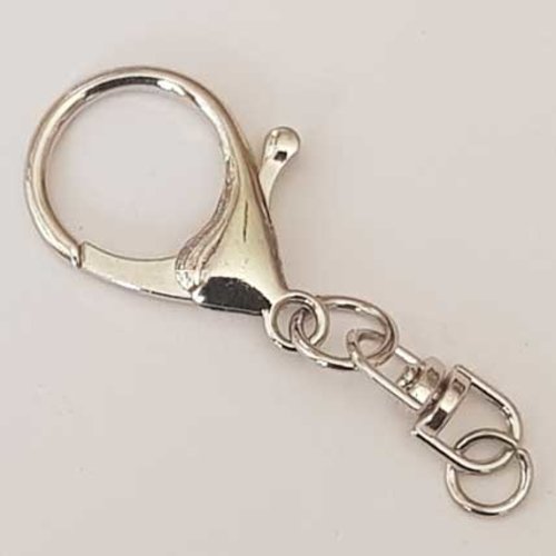 1 fermoir porte clefs mousqueton argent