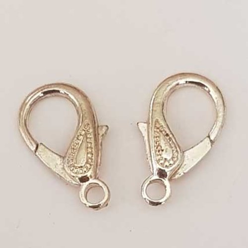 1 fermoir mousqueton 30 x 17 mm fantaisie n°01 argent