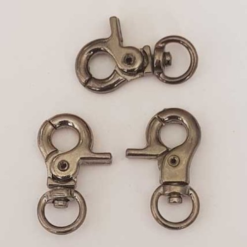 Fermoir pivotant mexicain mousqueton à gâchette gun métal