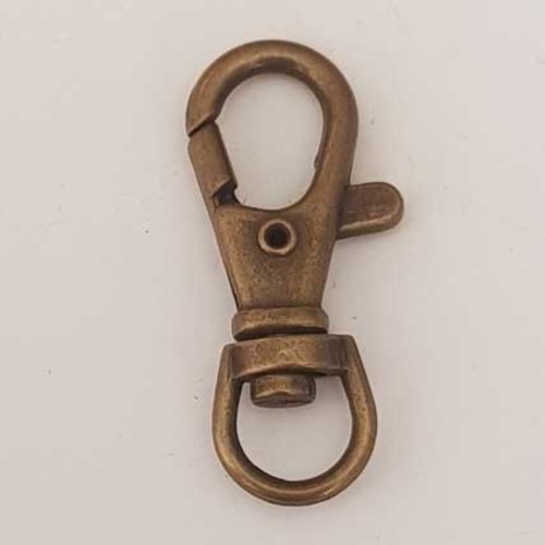 1 fermoir mousqueton porte clés n°03 bronze