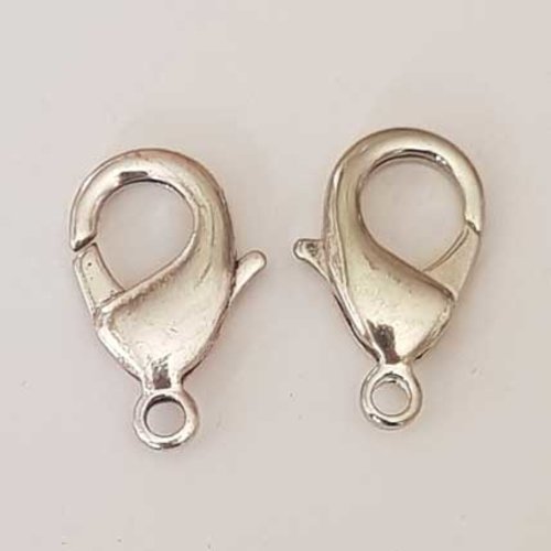 1 fermoir mousqueton 27 x 16 mm argent vieilli