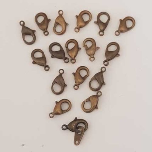 17 fermoirs mousquetons bronze