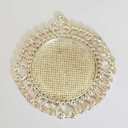 Support cabochon de 30 mm argent, pendentifs cabochons 001