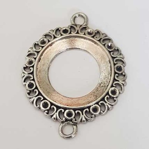 Support cabochon de 25 mm argent, pendentif connecteur cabochon 002