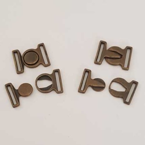 Attache métallique bronze 10 mm style maillot de bain