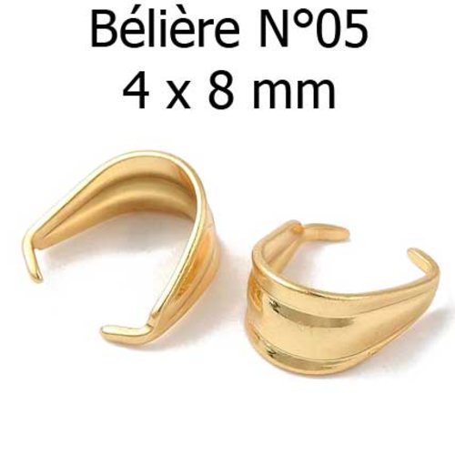 Bélière à pincer en acier inoxydable n°05 doré
