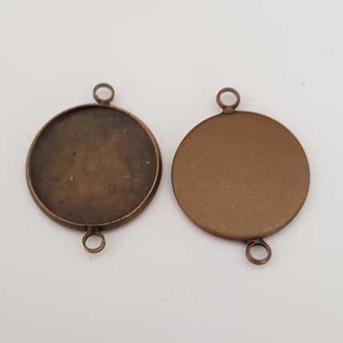 Support cabochon 20 mm n°05-2 anneaux