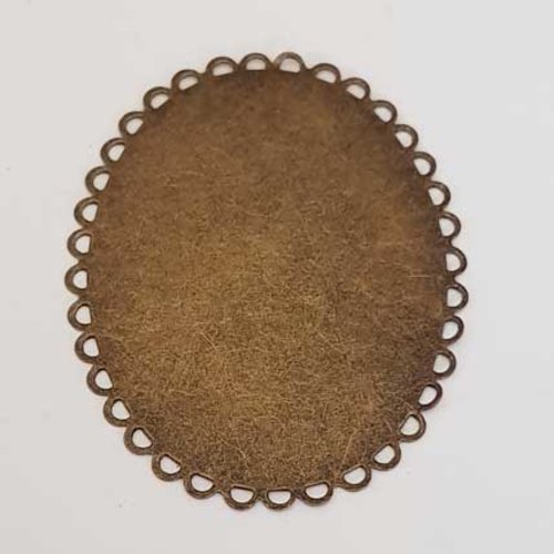 Support cabochon ovale de 30 x 40 mm bronze n°10