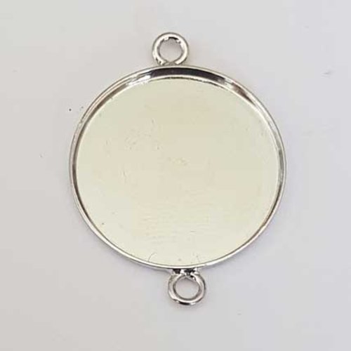 Support cabochon rond 24 mm n°02-2 anneaux connecteur
