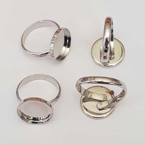1 support cabochon bague de 15 mm argent n°05