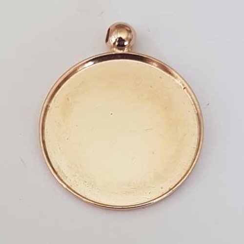 Support cabochon rond 24 mm n°03 doré rosé pendentif cabochon