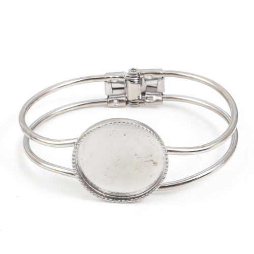 1 bracelet support cabochon + 1 cabochon verre 25mm n°04