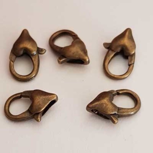 5 fermoirs mousquetons bronze