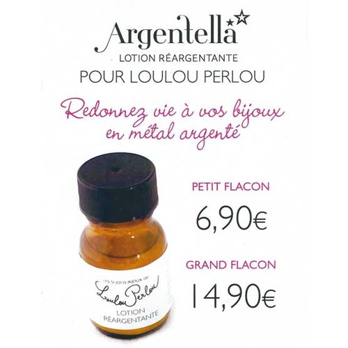 Argentella petit flacon 30 ml pour maille serpent européen clip ou autre métal argenté