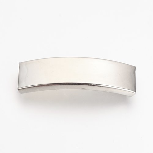 Passant courbé pour cuir 10 mm de large acier inoxydable argent
